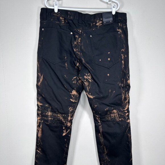 Diamond Stash Denim Jeans Men's 38 Brandon SLIM FIT Black Gold Streaks Casual - Picture 3 of 13